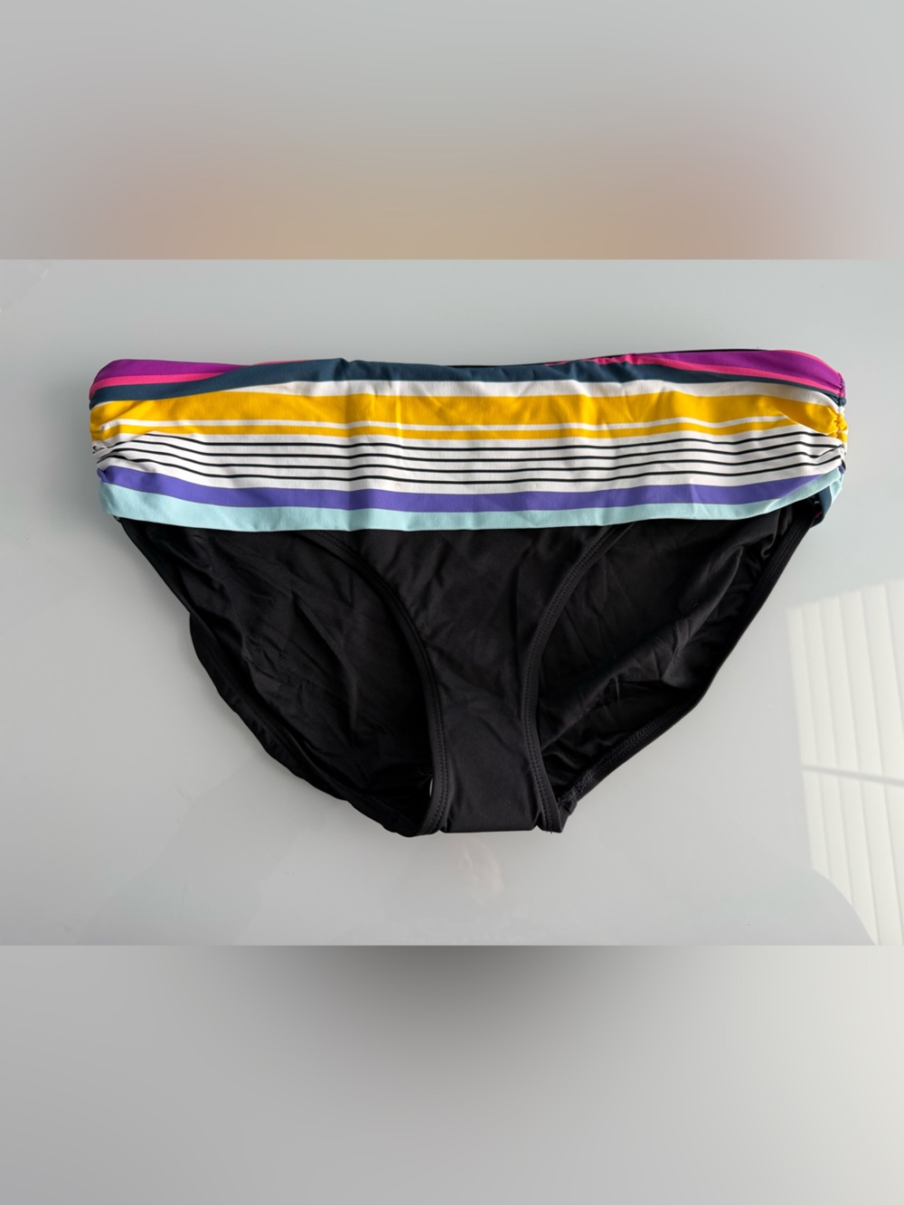 Anne Cole Women’s Fold-Over Striped Swim Bottoms for Ladies Size XL